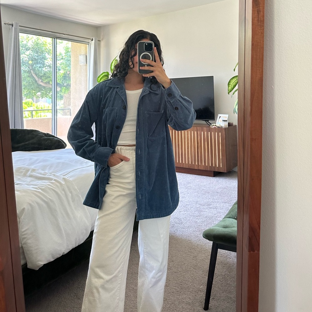 Madewell Blue Corduroy Shirt Jacket